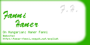 fanni haner business card